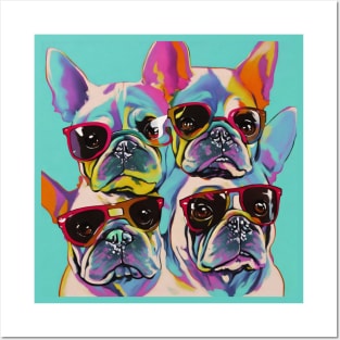 Colorful Cool Dog French Bulldog Vibes! Posters and Art